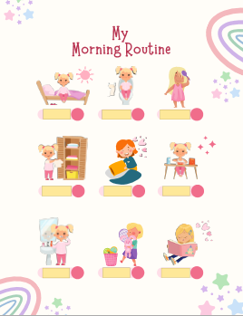 Girls Morning Checklist (Editable)
