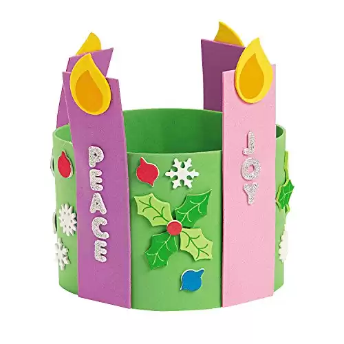 Fun Express Advent Foam Candle Stand Up Wreath - Makes 12 - Christmas Crafts for Kids