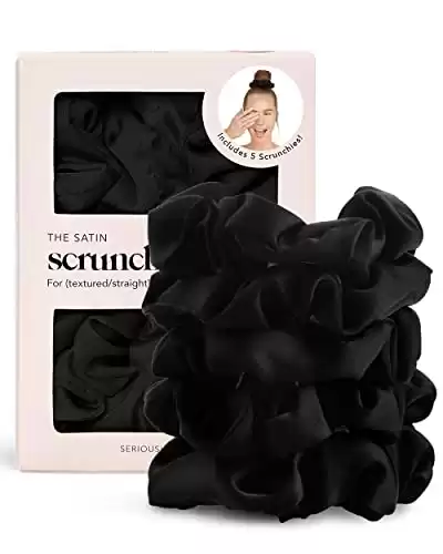 Kitsch Satin Hair Scrunchies for Women - Softer Than Silk Scrunchies for Hair | Satin Scrunchies for Girls & Stylish Satin Hair Ties for Women | Cute Satin Hair Scrunchies for Styling, 5 pack