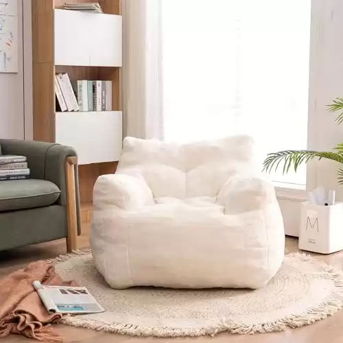 3FT Bean Bag Chair Giant Soft Fluffy Teddy Fabric Lazy Sofa Chair Bean Bag