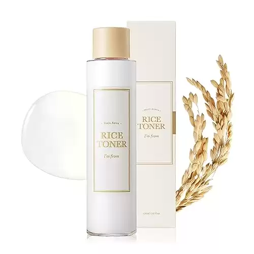 I'm From Rice Toner, 77.78% Rice Extract from Korea, Glow Essence with Niacinamide, Hydrating for Dry Skin, Vegan, Alcohol Free, Fragrance Free, Peta Approved, K Beauty Toner, 5.07 Fl Oz