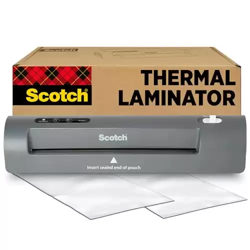 Scotch TL901X Thermal Laminator, 1 Laminating Machine, Gray, Laminate Photos, Holiday Decor and Gift Tags, For Holiday, Office and School Supplies, 9 in.