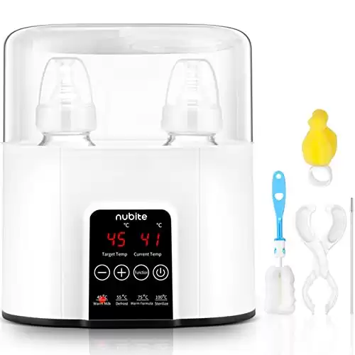 Double Bottle Warmer 24H Constant Mode for Baby Milk Breastmilk and Formula, Baby Food Heater Water Warmer for Twins, LCD Display Accurate Temperature Control