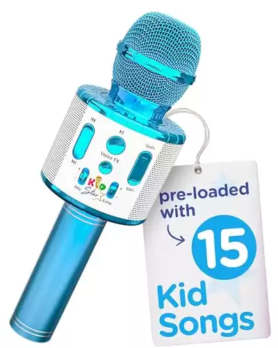 Move2Play, Kids Star Karaoke, Kids Microphone, Bluetooth + 15 Pre-Loaded Nursery Rhymes, Boy & Girls Toy, Gift for 2, 3, 4, 5, 6+ Years Old