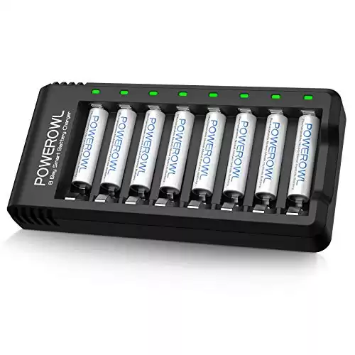 Rechargeable AAA Batteries with Charger, Advanced Individual Cell Battery Charger