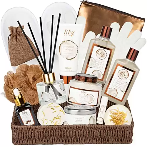 Coconut Vanilla Bath Spa Gift Basket Set