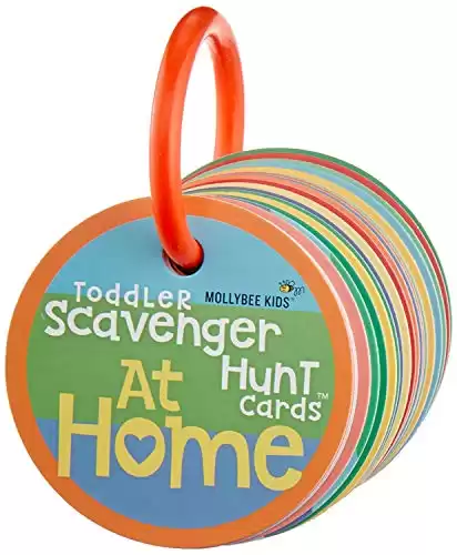 MOLLYBEE Kids Toddler Scavenger Hunt Cards at Home, Indoor Toddler Activity, Card Game for Kids Ages 2, 3