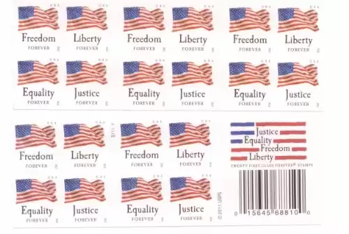 USPS Forever Stamps "Four Flags" Booklet of 20 Stamps