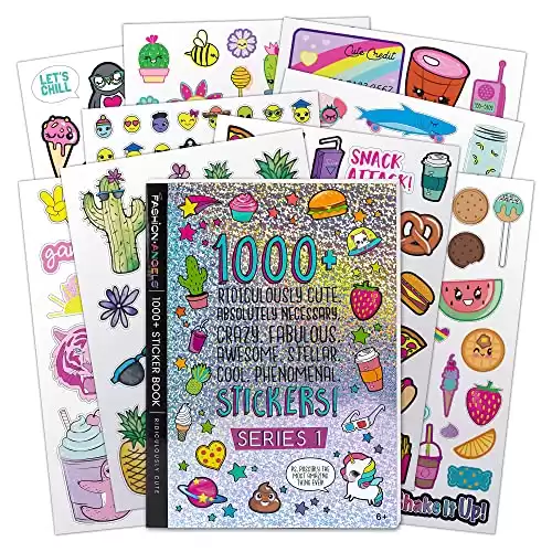 Fashion Angels 1000+ Ridiculously Cute Stickers for Kids - Fun Craft Stickers for Scrapbooks, Planners, Gifts and Rewards, 40-Page Sticker Book for Kids Ages 6+ and Up